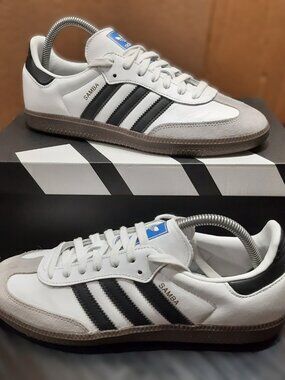 Adidas Samba OG Cloud White Core Black Gum Mens Size 8.5 B75806 Shoes (#2921)